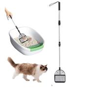 Râteau pour Fientes De Poules Et Sable, Manche Réglable Et pour Chats, Collecteur d'Excéments pour Élevage Volaille Jardin Parc Chèvre