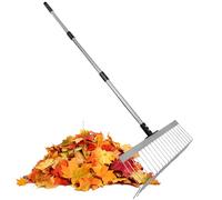 Râteau pour Pelouse - Râteau de Jardin avec Manche Réglable | Outils et Fournitures de Jardin pour Le Ramassage des Feuilles, Le Nettoyage, l'Aménagement Paysager, la Plage et la Tonte