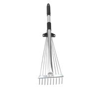 Râteau Rétractable Acier pour Nettoyage de Jardin Outil Pratique à Dents pour Mauvaises Débris Extérieurs