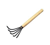 Râteaux de Jardin Râteau à Feuilles pour pelouse, Râteau à Tapis Portable 5 Griffes, Manche en Bois, for pelouses, Jardins, Petites Surfaces, Agriculture, léger