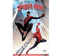 Rated Comics acrylic backer sleeved with The Spectacular Spider-Men #1 Marquez Foil Cover