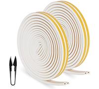 RATEL Bande de Joint 16m/ 52.5 pi, Auto-adhésif Joint d'étanchéité de porte pour fenêtre Anti-intempéries, Avec 1 Ciseaux et 1 Ruban 4 joints (Blanc)