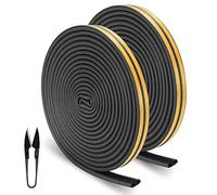 RATEL Bande de Joint 24m/ 78.7 pi, Auto-adhésif Joint d'étanchéité de porte pour fenêtre Anti-intempéries, Avec 1 Ciseaux et 1 Ruban 4 joints (Noir)