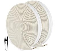 RATEL Bande de Joint 30m /98.4 pi, Joint Porte Garage, D-Profil Auto-adhésive Anticollision Insonorisation Joint de Porte D'étanchéité en Imperméable Joint Caoutchouc Fenetre Isolation, Blanc