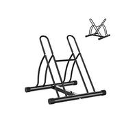 HOMCOM Râtelier 2 vélos modulable dim. 54L x 60l x 57H cm acier époxy noir