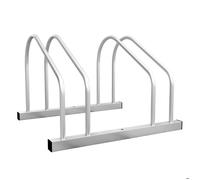 Râtelier 2 vélos - SPORTNOW - range-vélos support rangement vélo à pneu 61 mm - dim. 50L x 34l x 27,5H cm - acier argenté