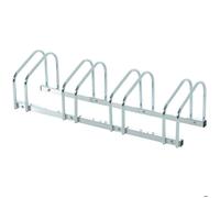 HOMCOM Râtelier 4 Vélos Pneu 65 mm VTT Enfants BMX 110 x 33 x 27 cm Argent | Range-Vélos, Support de Rangement, Sol ou Mural, Acier