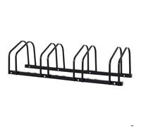 HOMCOM Râtelier 4 vélos dim. 110L x 33l x 27H cm acier galvanisé noir