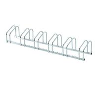 HOMCOM Râtelier 6 vélos range-vélos support rangement vélo à pneu 65 mm dim. 179L x 33l x 27H cm acier galvanisé argent