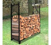 Râtelier à bois, Support à bois de chauffage 1,2 m avec arbre Noël et élan, support bûches en maille métallique for intérieur extérieur, robuste for porche for le stockage du , pied antidérapant