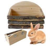 Râtelier à Foin pour Lapin Station Distributeur d'en Bois pour Animaux | Distributeur de foin Chinchilla lièvre petits animaux écuries pâtures grange maison intérieur