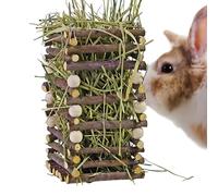 Râtelier à Foin - Récipient d'alimentation en Bois Amusant 8x18 cm - Distributeur de Nourriture pour Lapin | pour Hamster Chinchilla Souris Intérieur Extérieur Cage Enrichissement Antiennu