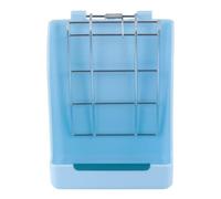 Râtelier à Herbe pour Lapins, Double Compartiment, Métal Bleu | Grille Métallique Renforcée, Bol Inférieur Intégré, Design à Fente Droite, pour Cages à Fils et Usage Intérieur