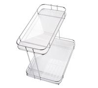 Râtelier de rangement de bureau en acrylique et fer à 2 niveaux, 29 x 25,5 x 19 cm