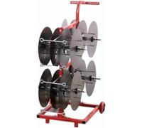 Râtelier multi-câbles électriques, porte-bobines portable, chariot à câbles sur roulettes, avec 4/6/8 plateaux latéraux, for chantiers et commerces.(90x74x49cm)