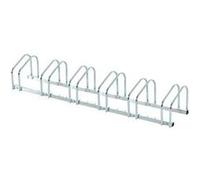 HOMCOM Râtelier 6 vélos range-vélos support rangement vélo à pneu 65 mm dim. 179L x 33l x 27H cm acier galvanisé argent