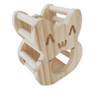 Râtelier pour Cobayes en Bois, Support à Herbe pour Cage | Beige, Installation Facile, Design Stable, pour Petits Animaux et Graminées dans L’enclos