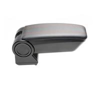 RATI ARMSTER 3 Accoudoir adapté pour DACIA SPRING 2021-2024 [noir,cuir végtalien,coutures rouges] avec rangement pouvant être installé ultérieurement