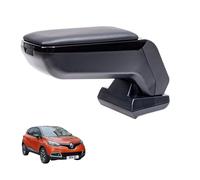 RATI ARMSTER S Accoudoir adapté pour RENAULT CAPTUR 2013-2017 /CLIO 2013-2019 [noir,cuir végane] avec rangement pouvant être installé ultérieurement