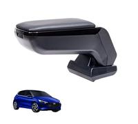 RATI Armster S Accoudoir central compatible avec Hyundai I20 2020- / BAYON 2021- [noir, cuir végétalien] Accoudoir central avec compartiment de rangement