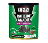 CAUSSADE Raticide Canadien - Anti Rats - Efficacité Radicale - Lieux secs - 6 Sachets céréales - Prêt à l'emploi - Une Ingestion Suffit - Fabriqué en France - 150g CARBF150