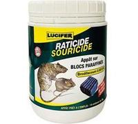 Raticide souricide blocs paraffine LUCIFER Lucifer 14 x 20 g, brodifacoum 0,0012%