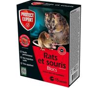 Raticide & souricide - PROTECT EXPERT - Blocs fluorescents 300 g - Visibilité accrue - Haute appétence