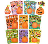rating Stickers Party Favor for Kids Halloween Art Crafts Party Supplies Pumpkin Face Sticker avec 8 Designs Halloween Treats Activits de classe