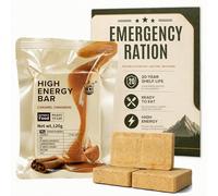Ration de Survie Caramel Cannelle - 1 sachet × 120 g - 550 kcal - Riche en protéines - Seigle & Soja - Conservation 20 ans - Urgence, randonnée, outdoor