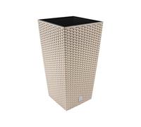 Prosperplast Pot de fleurs Rato Square, avec insert de plantation (l 27 x h 50 x p 27 cm, mocca)
