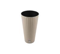 Rato Tubus rond pot de fleur 25 cm rotin osier style, en mocca