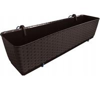 Ratolla Case Balconnière avec suspension Bac à fleurs Pot de fleurs avec crochet Jardinière pour intérieur et extérieur Rectangulaire Plastique (590x154x142mm, Umbra)