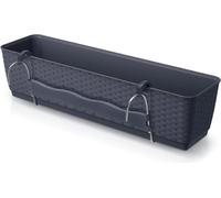 Ratolla Case Balconnière avec suspension Bac à fleurs Pot de fleurs avec crochet Jardinière pour l'intérieur et l'extérieur Rectangulaire Plastique (590x154x142mm, Anthracite)
