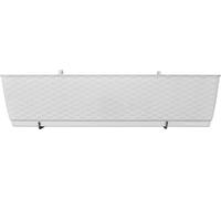 Ratolla Case Balconnière avec suspension Bac à fleurs Pot de fleurs avec crochet Jardinière pour l'intérieur et l'extérieur Rectangulaire Plastique (590x154x142mm, Blanc)