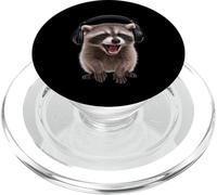 Raton laveur avec écouteurs chantant les amoureux des animaux PopSockets PopGrip pour MagSafe