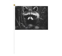 Raton laveur dans la jungle dix pièces drapeau imprimé double face 14 x 20,8 cm, adapté pour encourager les activités d'équipe