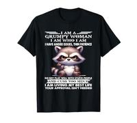 Raton laveur Je suis une femme grincheuse Je suis qui je suis J'ai un problème de colère T-Shirt