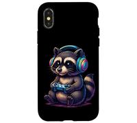 Raton laveur mignon console drôle vidéo jeu graphique zocker mode Coque pour iPhone X/XS