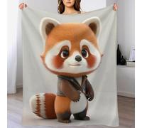 Raton Laveur Plaid Couverture Polaire, Couvertures en Toute Saison Légère Chaude Douce Moelleuse pour Lit Et Canapé-lit 130×150cm