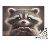 Raton Laveur Portrait Dessin Puzzle 1000 Pièces Papier Puzzle pour Adultes Détente Famille Décoration Concentration Cadeau 70x50cm/1000pcs