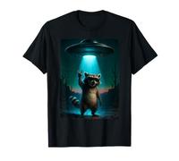 Raton Laveur Rigolo avec Un Animal OVNI en Pleine lumière T-Shirt