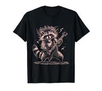 Raton Laveur Rose Jouant de la Guitare Rock Animal T-Shirt