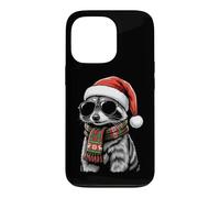 Raton Laveur Trash Panda Chapeau de Père Noël Plaid Écharpe Lunettes de Soleil Nuances Coque pour iPhone 13 Pro