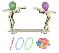 Ratpzou 2025 Balloon Bamboo Man Battle, Handmade Wooden Fencing Puppets, Party Fun Board Games pour 2 Joueurs Adultes avec 100 Ballons