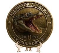 Ratpzou Alligator Alcatraz Challenge Coin, Florida Everglades Alligator Alcatraz Coin for History fanatics1 Novelty Collection