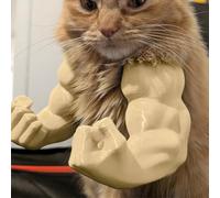 Ratpzou Chat Rigolo Aux Bras Musclés - Kit De Cosplay De Super-héros en Résine Imprimée en 3D, Un Costume De Bras Musculaire À Main Géant pour Le Chaton Halloween Et Les Fêtes d'anniversaire