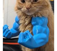 Ratpzou Chat Rigolo Aux Bras Musclés - Kit De Cosplay De Super-héros en Résine Imprimée en 3D, Un Costume De Bras Musculaire À Main Géant pour Le Chaton Halloween Et Les Fêtes d'anniversaire