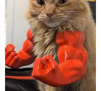 Ratpzou Chat Rigolo Aux Bras Musclés - Kit De Cosplay De Super-héros en Résine Imprimée en 3D, Un Costume De Bras Musculaire À Main Géant pour Le Chaton Halloween Et Les Fêtes d'anniversaire