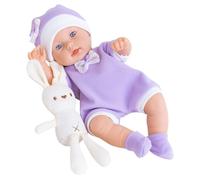 Ratpzou Enfant | Jouet Réaliste Lavable Corps Entier de 30 cm avec Lapin - Enfant au Look Réel - Cadeau pour Famille Amis Ados Filles Anniversaire Noël Maison Voiture