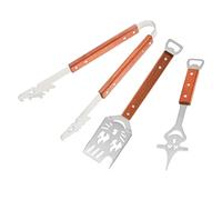 Ratpzou Set d'Outils de Barbecue - Acier Inoxydable Compact Spatule Pince et Fourchette - Accessoires de Grill Robustes,pour Hommes de la Famille